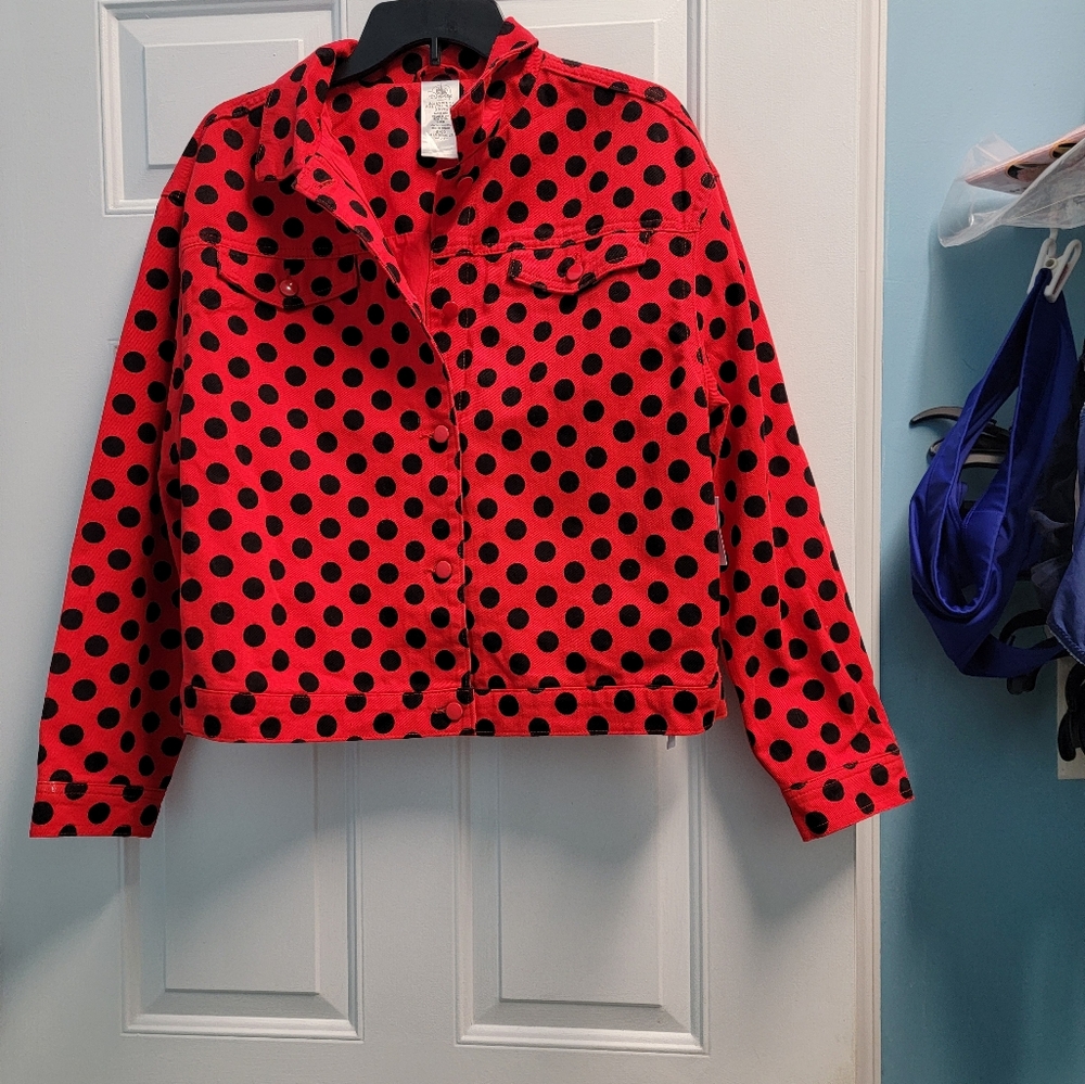 NWT Women's Disney MINNIE MOUSE POLKA JEAN JACKET